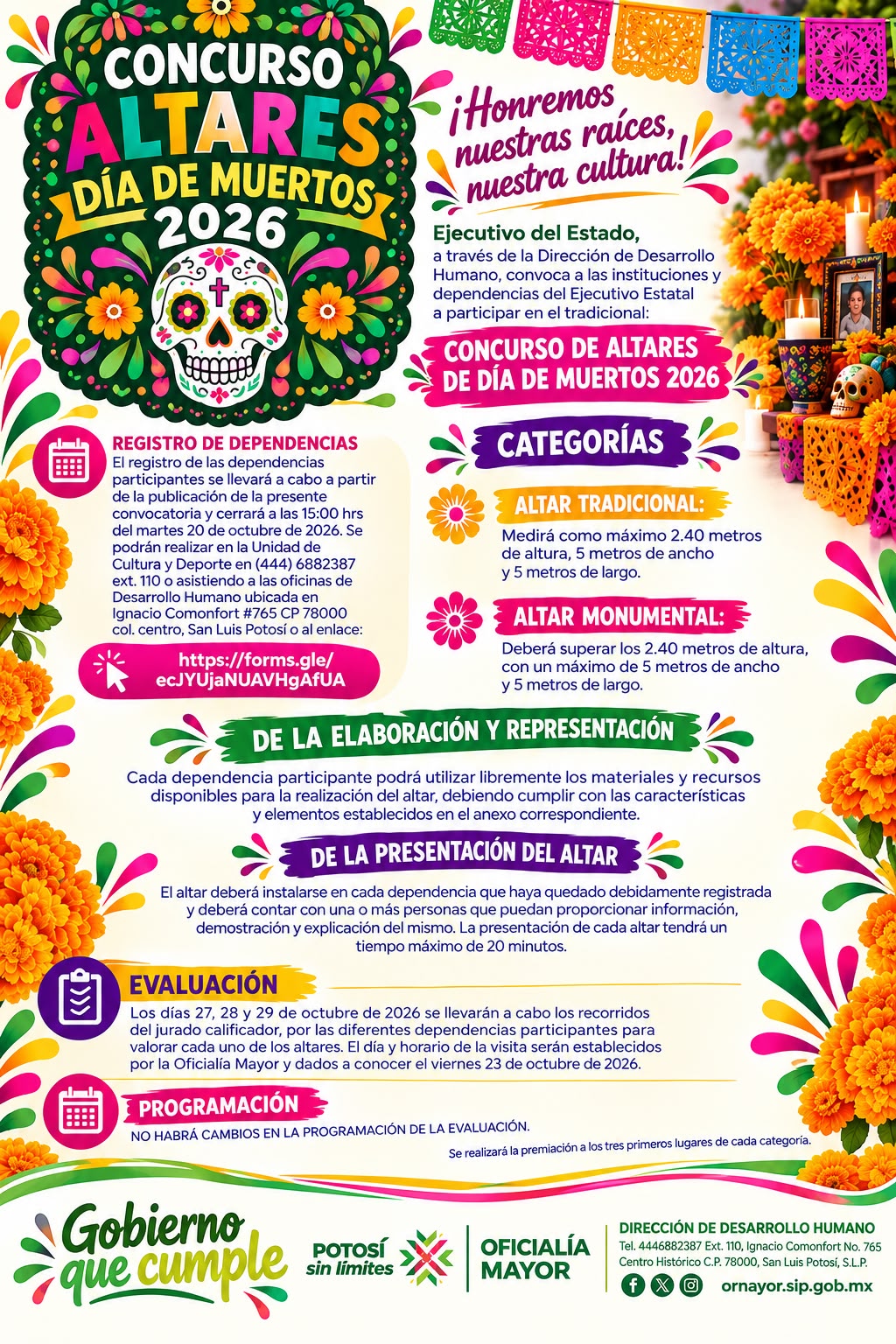 OFICIALÍA MAYOR CONVOCA AL CONCURSO DE ALTARES DE DÍA DE MUERTOS&nbsp;2026