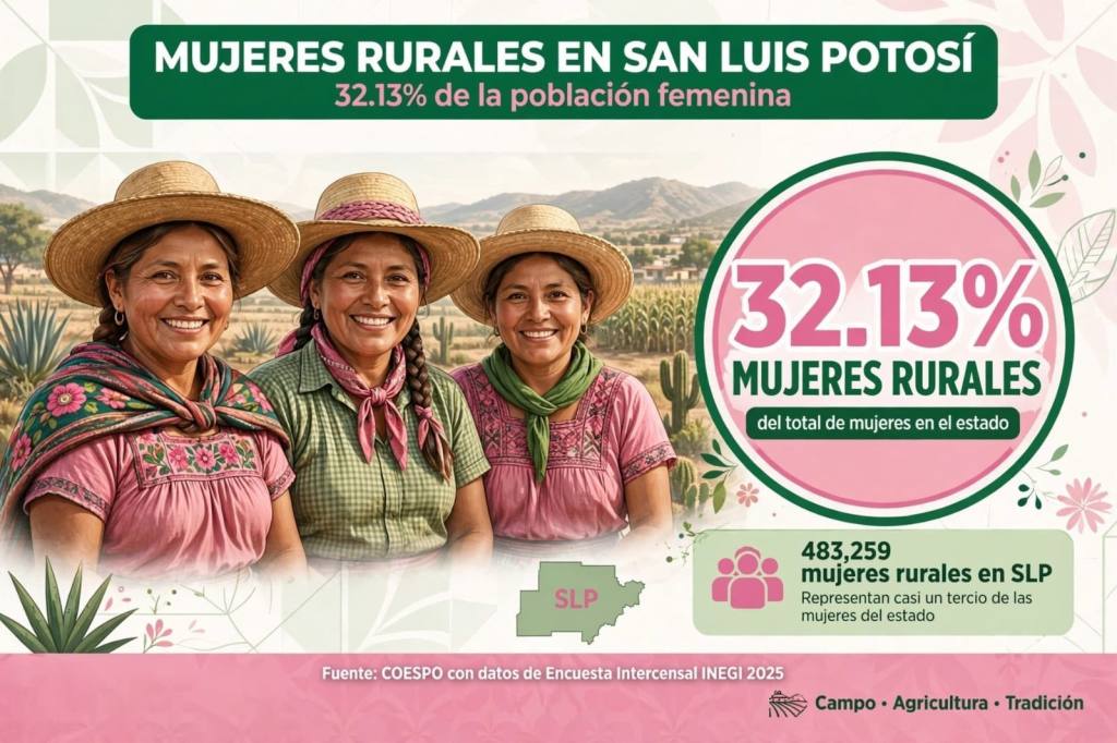 MÁS DE 483 MIL MUJERES RURALES CONTRIBUYEN AL DESARROLLO ECONÓMICO Y SOCIAL DE SAN LUIS POTOSÍ