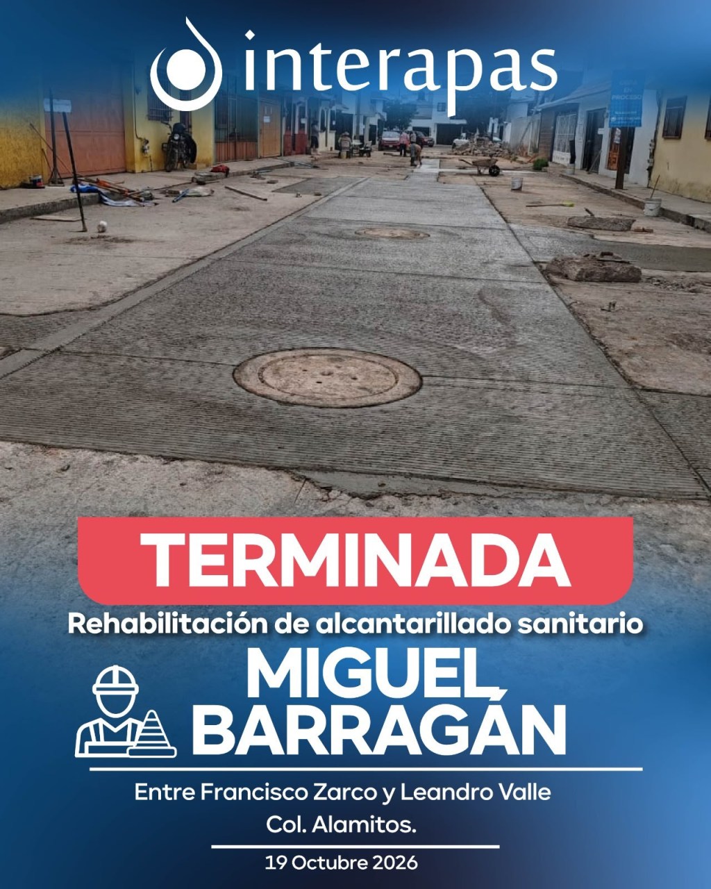 Listo primer tramo de renovación de drenaje en Miguel&nbsp;Barragán