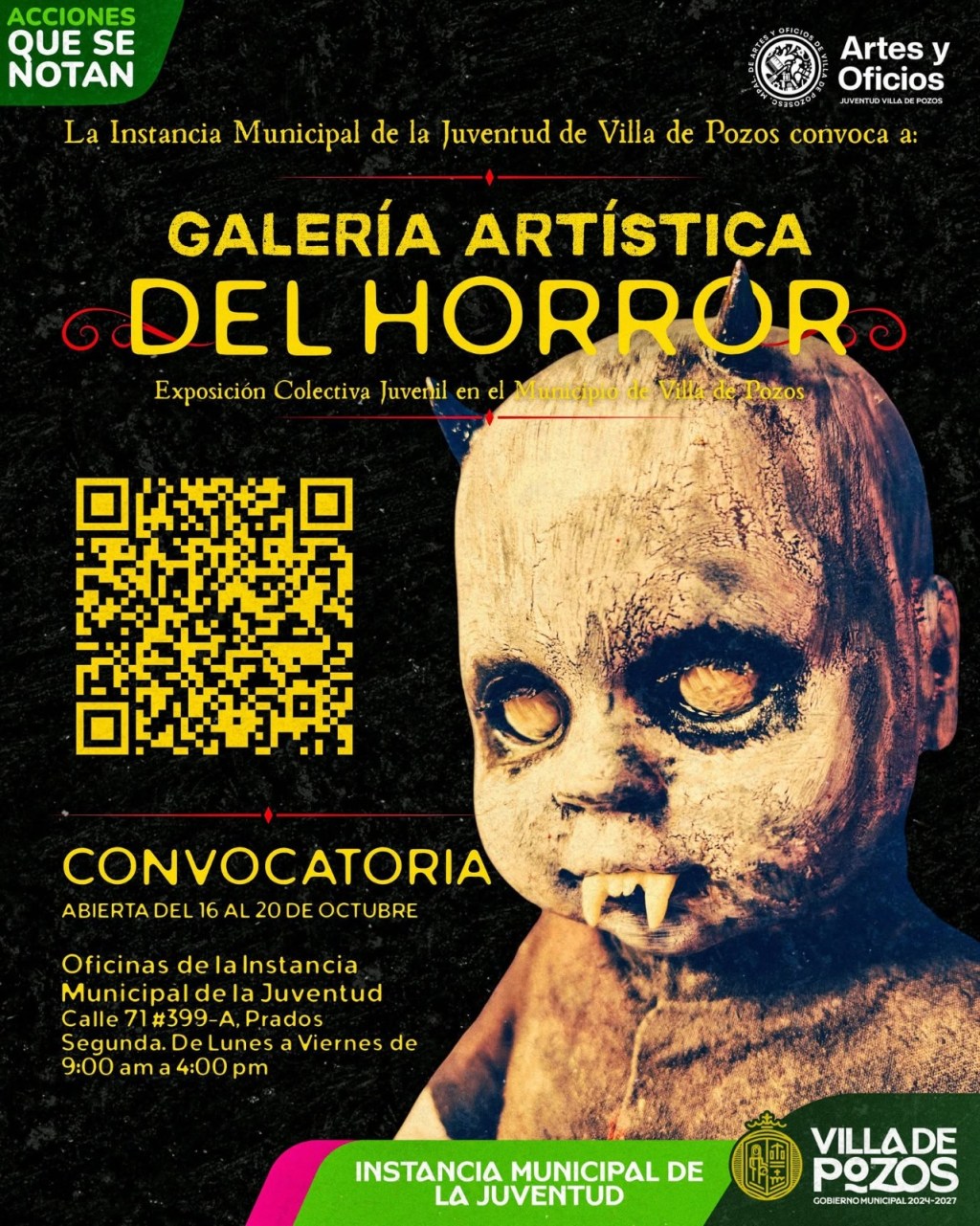 VILLA DE POZOS ABRE ESPACIO AL TALENTO JUVENIL CON LA GALERÍA ARTÍSTICA DEL&nbsp;HORROR