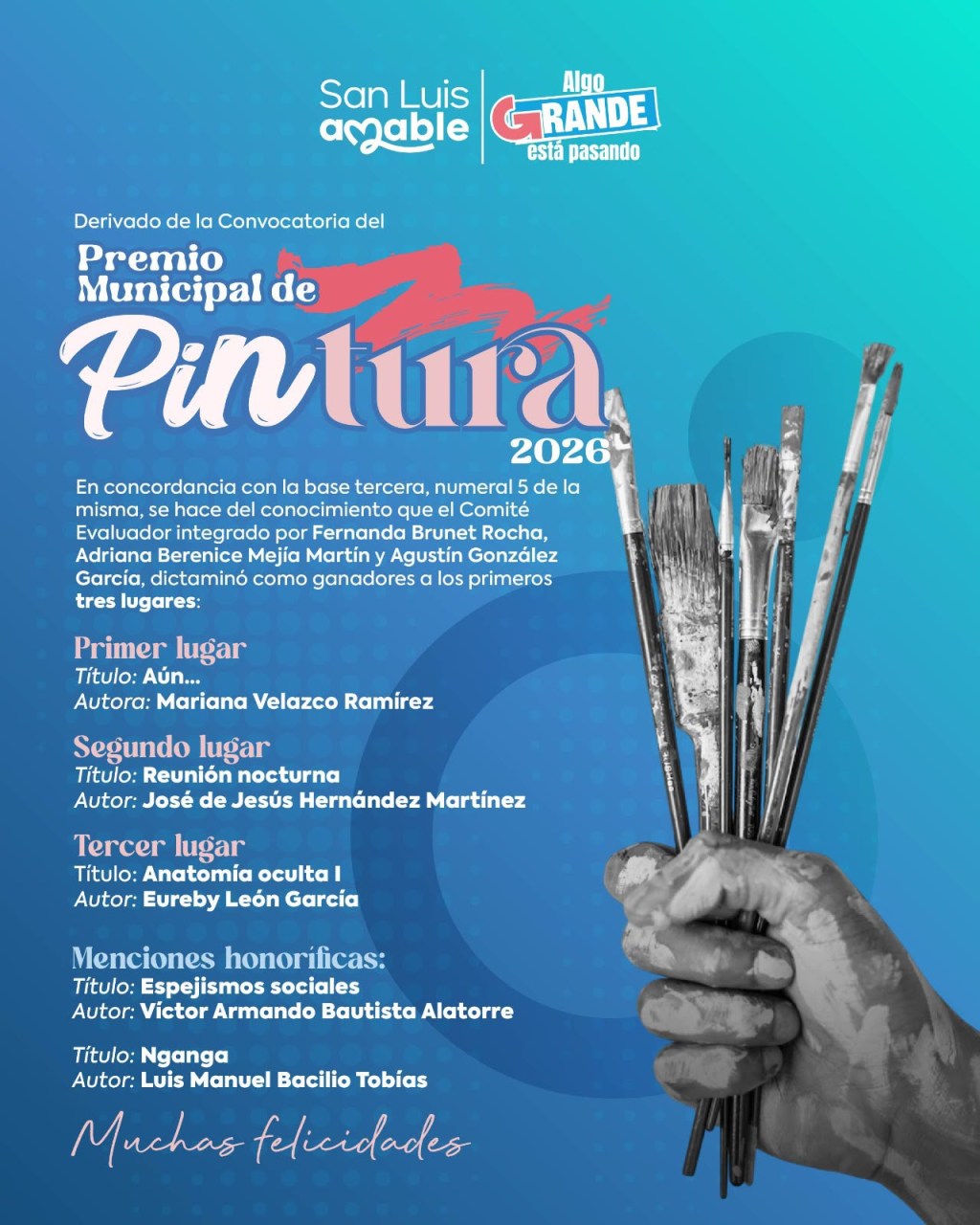 SE DAN A CONOCER LAS OBRAS GANADORAS DEL PREMIO MUNICIPAL DE PINTURA 2026