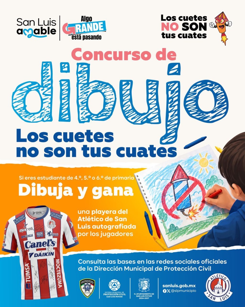 Protección Civil Municipal invita a niñas y niños a participar en concurso de dibujo para prevenir riesgos por&nbsp;pirotecnia