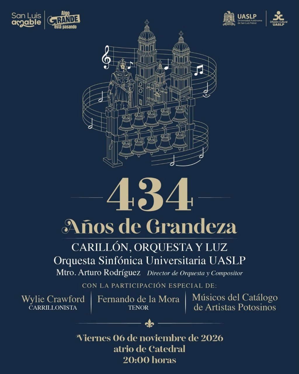 Gobierno Municipal celebrará 434 años de San Luis Capital con un espectáculo de música y&nbsp;luz